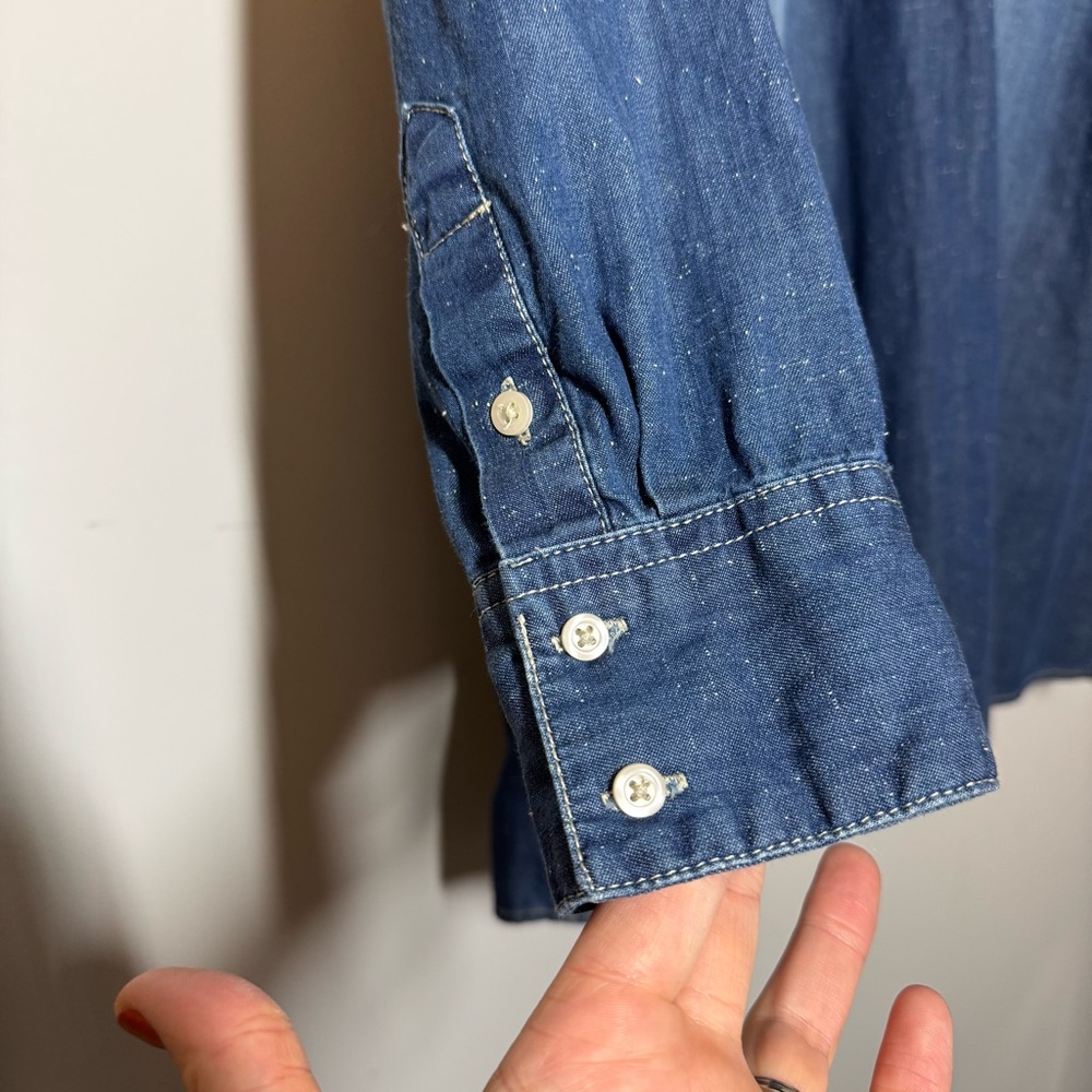 Bit & Bridle western style chambray denim shirt dress 1X cowgirl rodeo - Picture 5 of 9